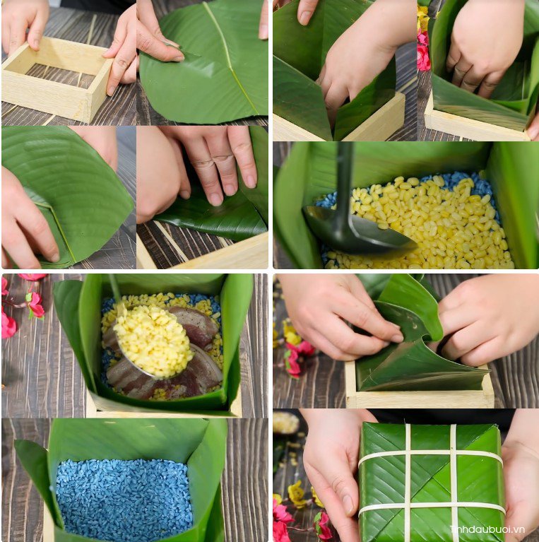 cach lam banh chung hoa dau biec