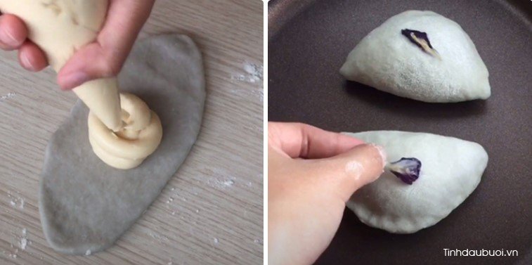 bánh mì hoa đậu biếc nhân phô mai