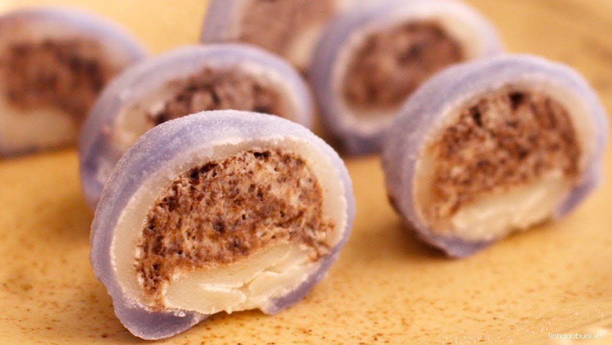 cach lam banh mochi hoa dau biec