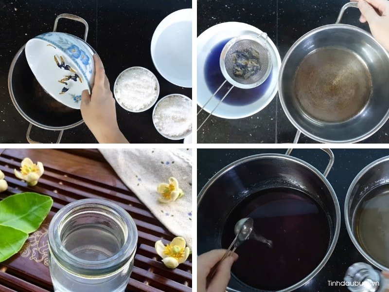 hoa đậu biếc làm bánh trung thu hoa dau biec lam banh trung thu