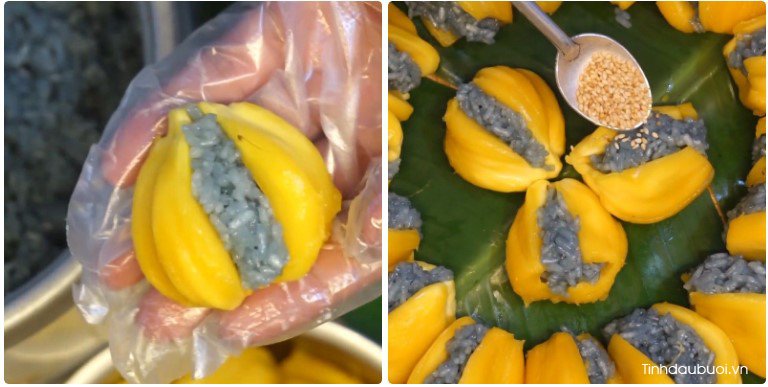 cach lam xoi mit hoa dau biec