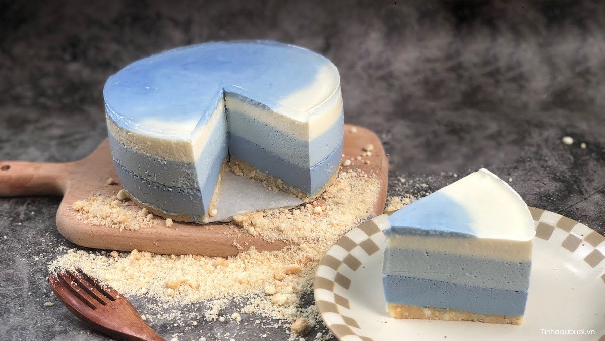 banh mousse dau hu hoa dau biec