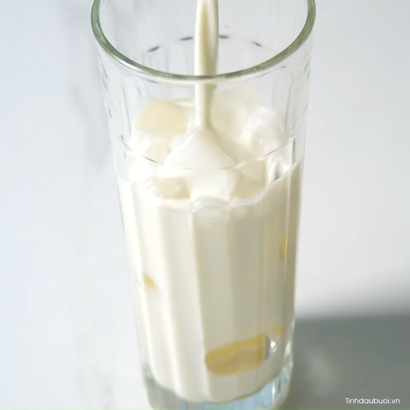 cach pha latte hoa dau biec