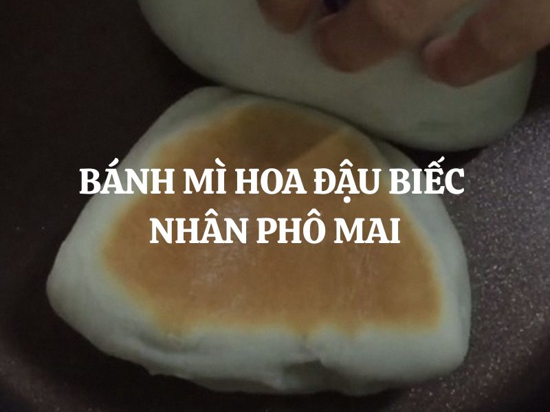 Cách làm bánh mì hoa đậu biếc nhân phô mai đẹp mắt, thơm béo