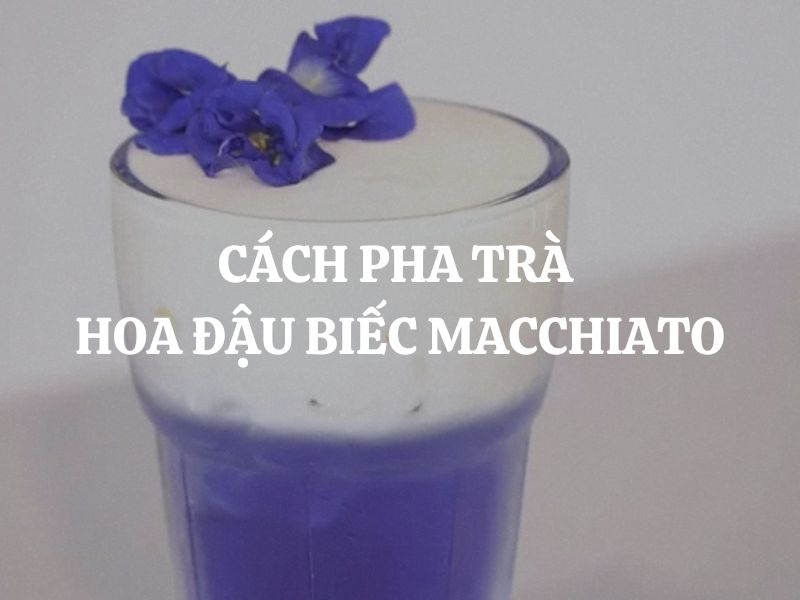 Cách pha trà hoa đậu biếc macchiato béo thơm, mát lạnh tại nhà
