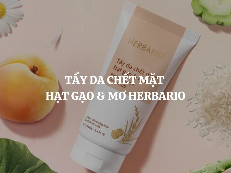 Tẩy da chết mặt hạt gạo & mơ Herbario cho làn da sáng mịn, khỏe mạnh tự nhiên